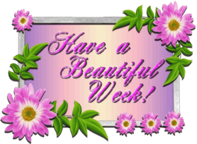 Kartka z fioletowym napisem pięknego tygodnia